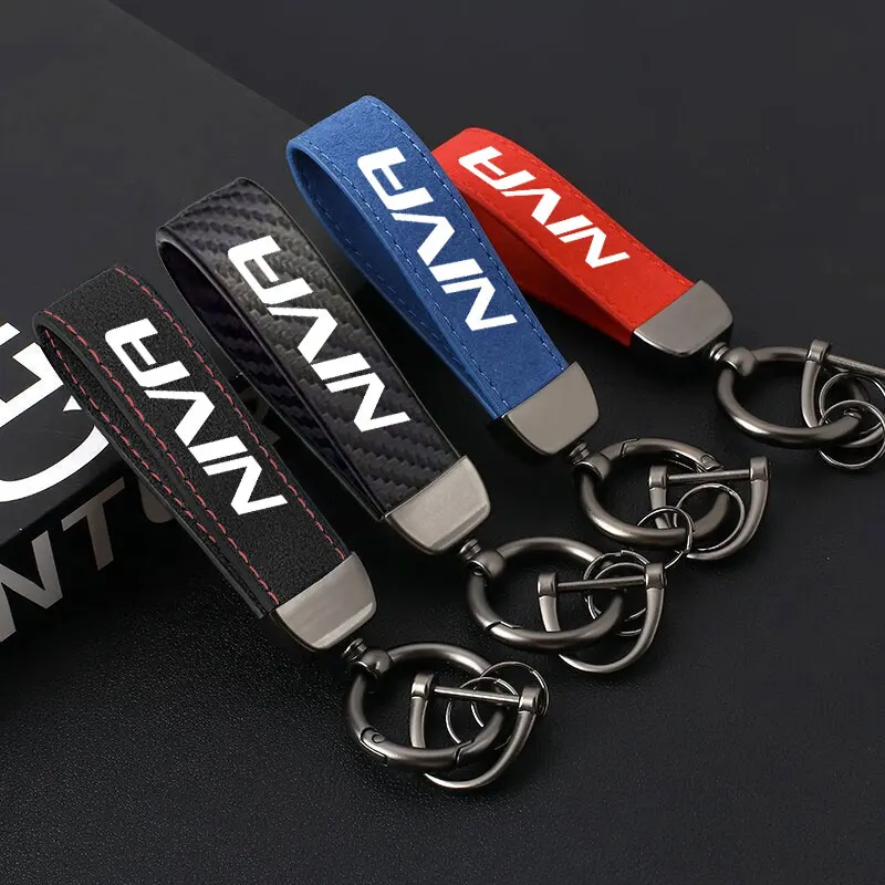 

Suede Keyring DIY Fashion Keychain Genuine Car Keychain Key Holder Keys Organizer Charm Keychain For lada NIVA Car Accessories