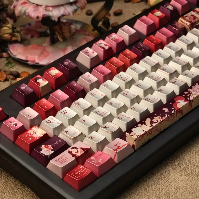 Keycaps Metal Paint Texture Thermal Sublimation Oem Profile Replacement Caps Anti Wear Set Fit Mx Switch Mechanical Gaming Use