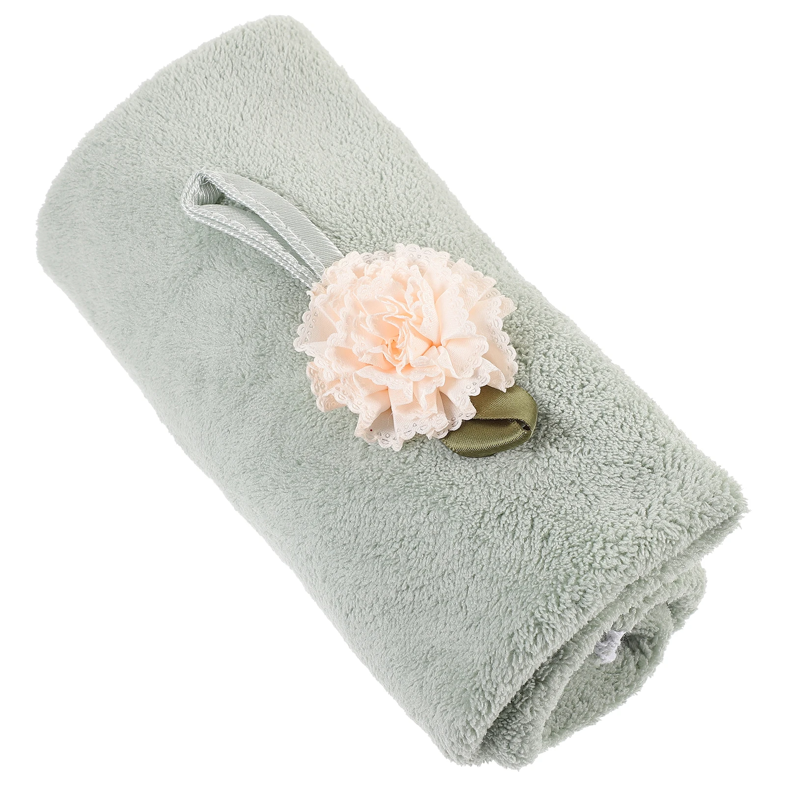 

Round Coral Fleece Hand Towels Quick Drying Absorbent Kitchen Bathroom Hanging Loop Long Use Soft Surface Household