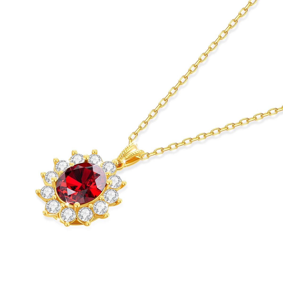 Au750 Necklace Real 18K Gold Princess Diana of Wales Pendant Fine Jewelry Wedding Anniversary Gift for Women