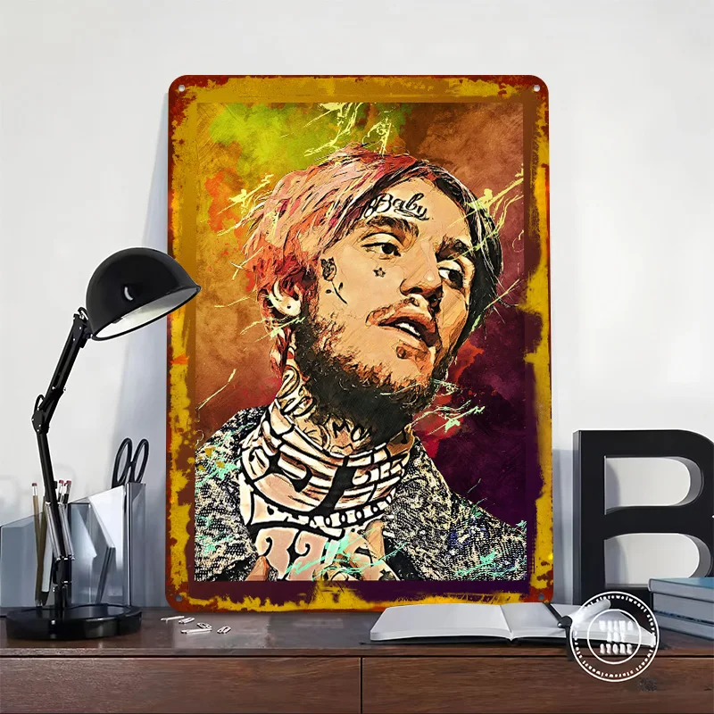 LIL PEEP Poster Customized Vintage Metal Signs Wall Art Retro Tin Plaque for Interior Decoration Living Room Decor Men Man Cave