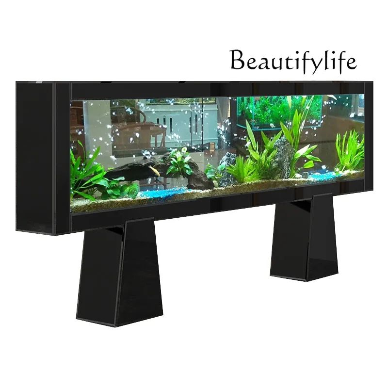 

arowana tank floor aquarium customization Fish tank living room large home office ecological high-end ultra-white