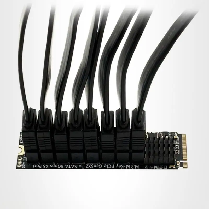 W3JB 8 Port PCIe SATA3.0 6 Gbit/s Controller Karte M.2 NVME PCIE Schnelle Datenübertragung Aluminium Kühlkörper für Desktop – Detail 7