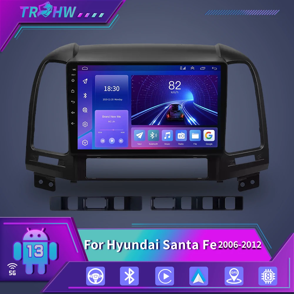 

For Hyundai Santa Fe 2 2006-2012 Multimedia GPS autoradio 4G WIFI DSP Wireless Carplay Android Auto Car Radio 5G