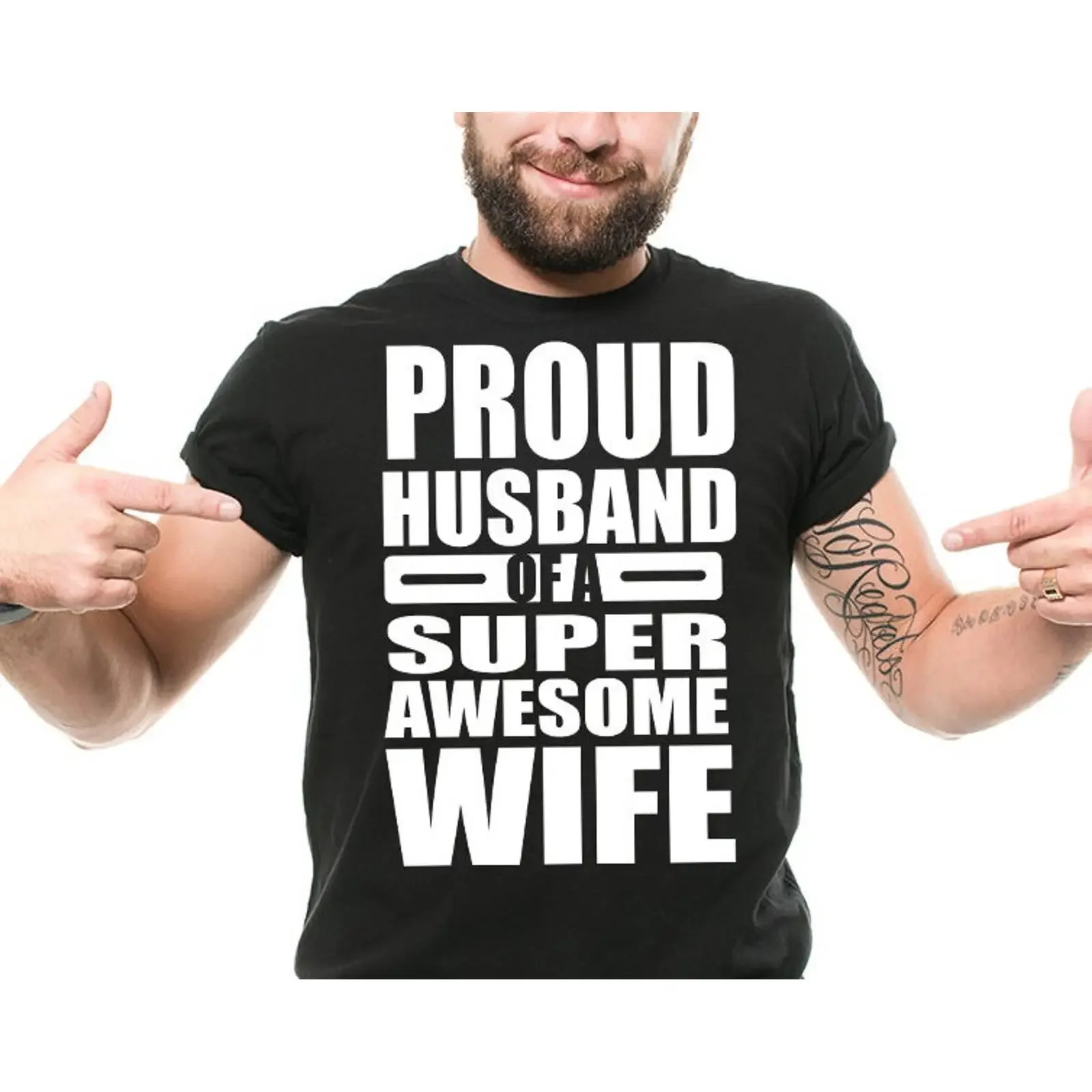 Proud Husband T Shirt For Hubby Funny Ideas Birthday Wife vintage Washed Breathable Stretched Top For Everyday Wear Comfortable