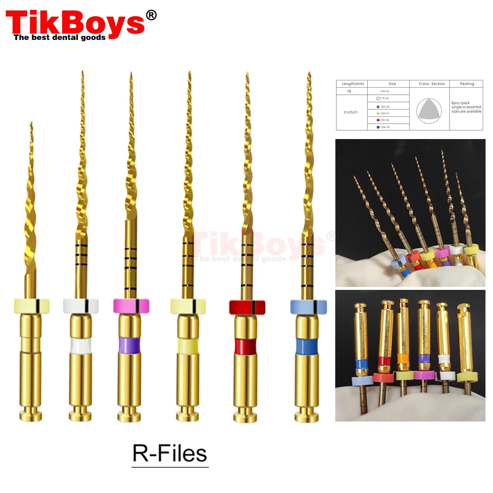 SX-F3 ทันตกรรมทองยืดหยุ่นไฟล์ Endo ไฟล์โรตารี่ Golden Endodontic 19/21/25 มม.นิกเกิล Titainium ทันตกรรม Root Canal วัสดุ