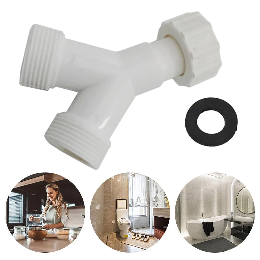 

Dishwasher Washing Machine Y Tee Connector Adapter Double Inlet Junction Split Y Splitter With Washer 81mm Connect Two Hoses