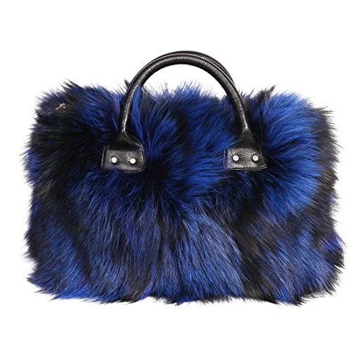 Women's Winter Handbag Luxury Genuine Natural Real Fox Fur Shoulder Bag Lady Tote Bag Party Bag