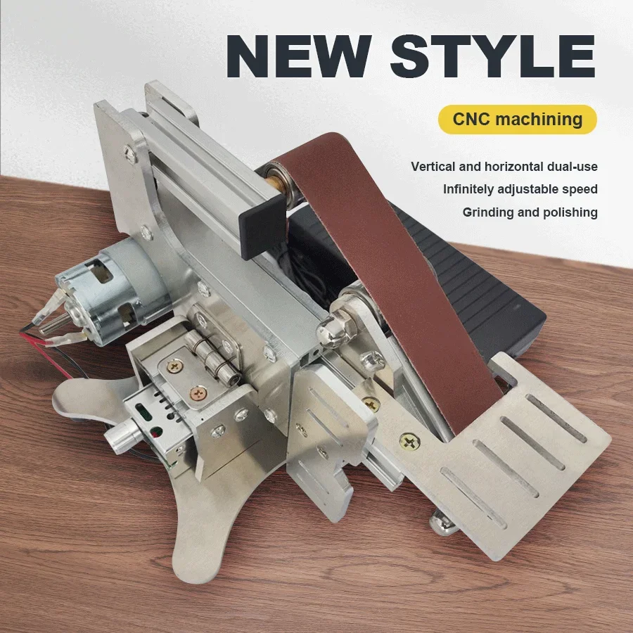 Multi-Function Mini Micro Sander Grinding Electric Small Belt Sander DIY Benchtop Stand Home Knife Sharpening Machine 533x30mm