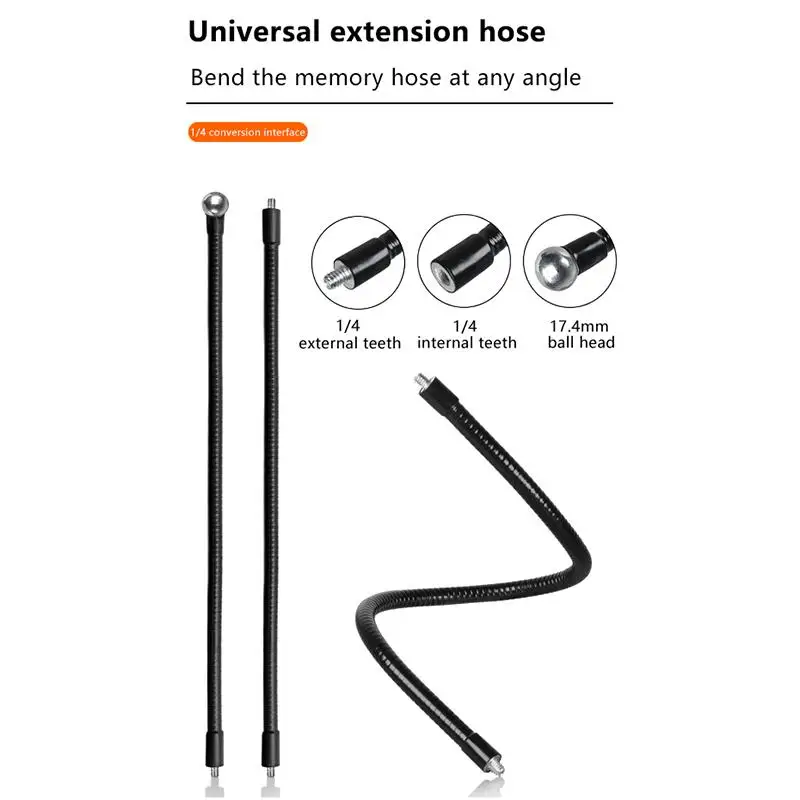 Flexible Metal Tube Rod Monopod Selfie Stick Stands With 1/4inch Screws Ball Head Extension Arm For Camera Phone Tripod
