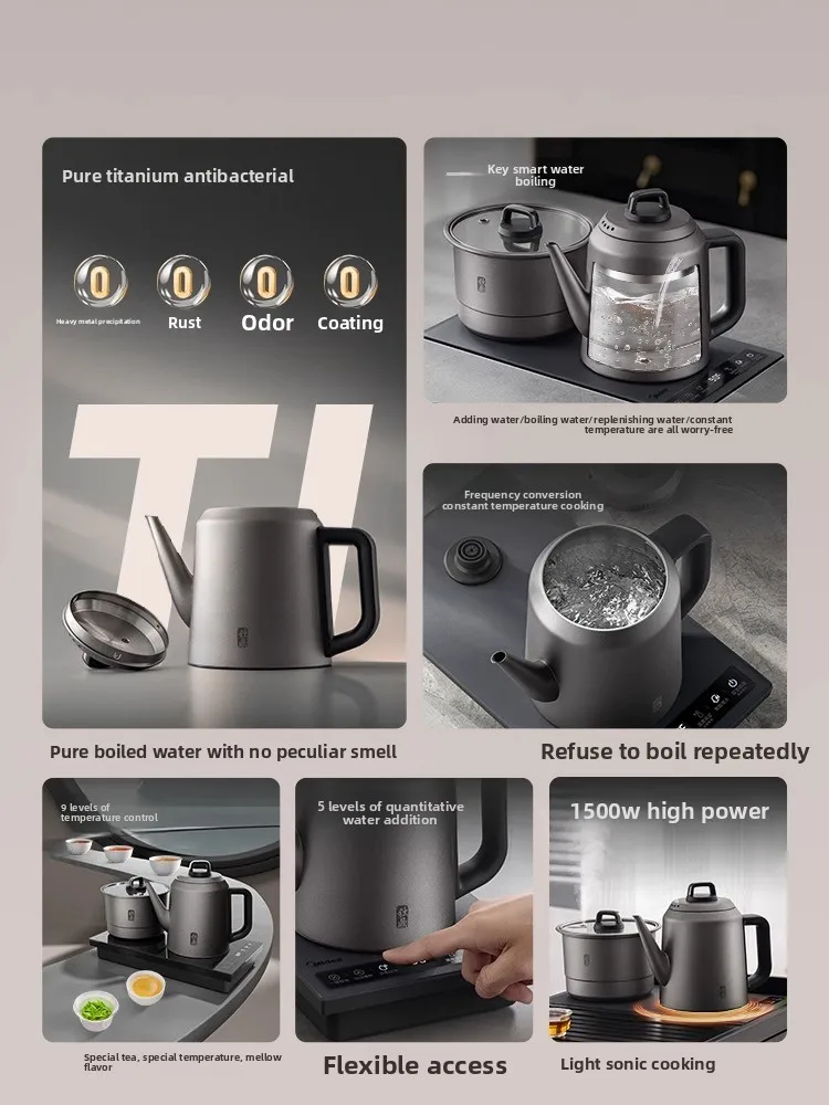 lt pure titanium electric tea stove, fully automatic water supply kettle, tea table all-in-one machine, embedded electric kettle