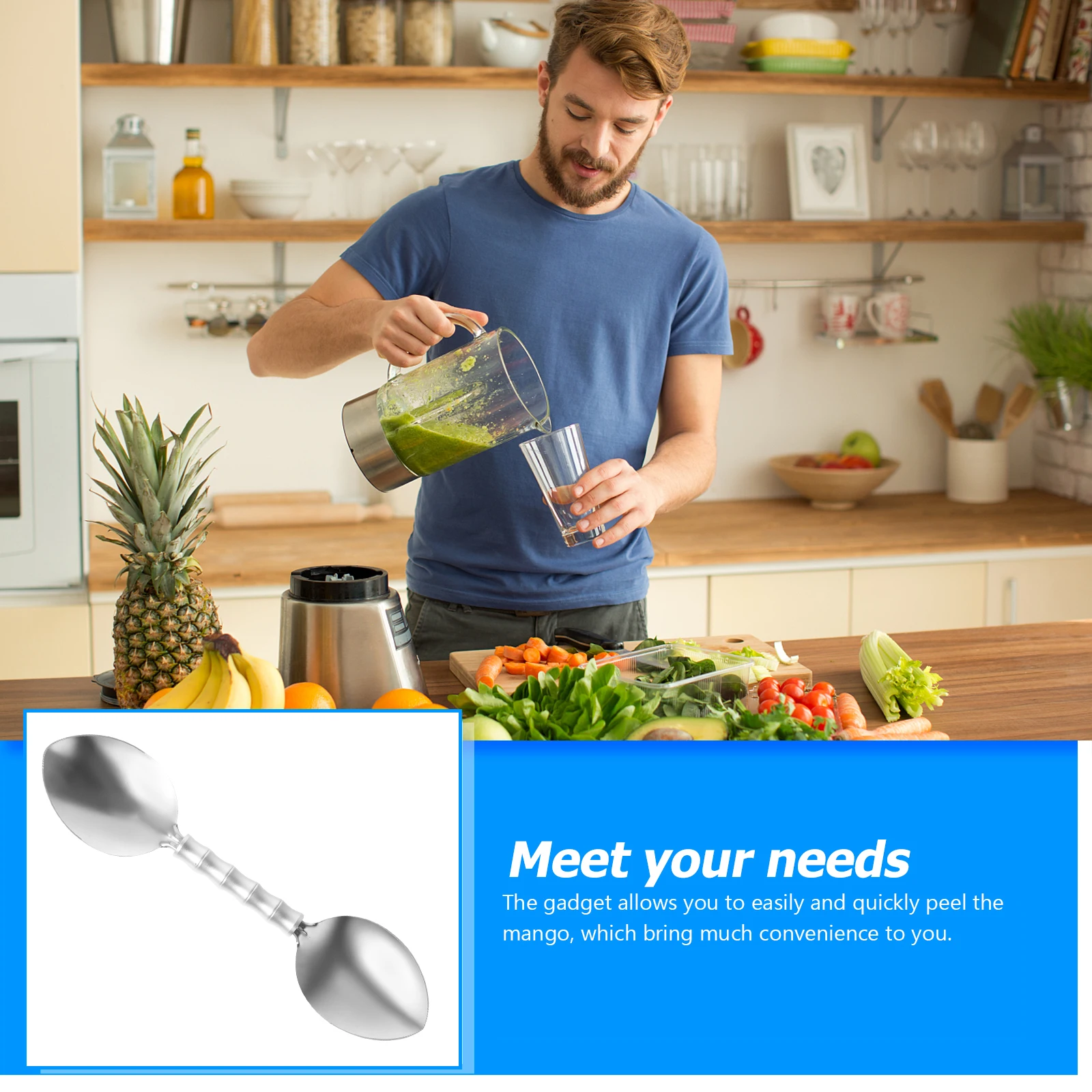 

Stainless Steel Mango Fruit Peeling Tool Dicing Gadget Kitchen Prep Peel Remover Splitter Scooping Gadgets Veggie Tools