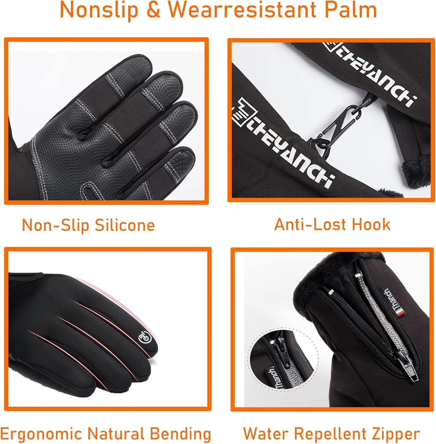 1Pair Winter Cold Weather Gloves Touchscreen Outdoor Hunting Protection Mountaineering Skiing Full