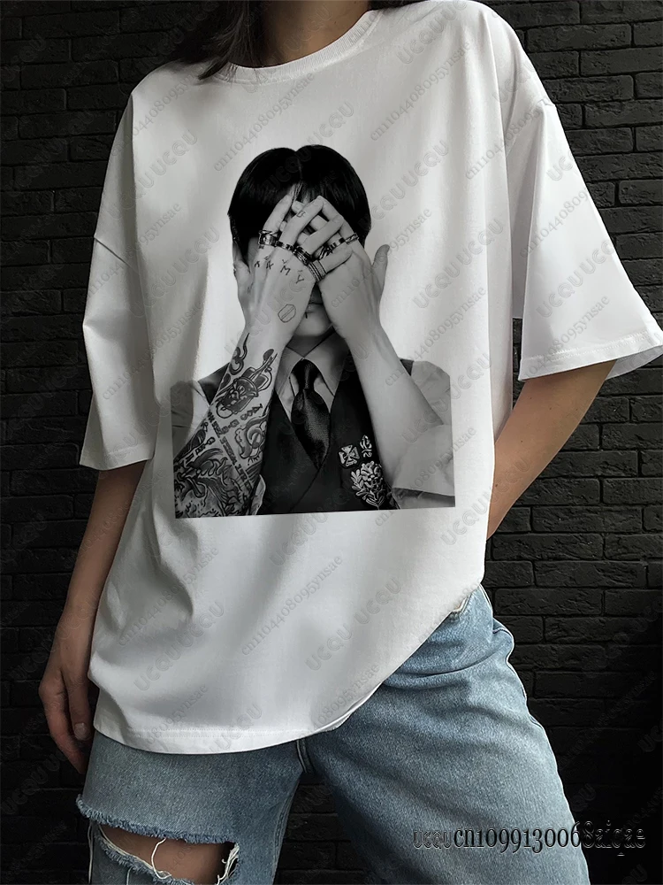 Camisetas Femininas Estampadas de Manga Curta K-pop Boy Band Polera para o Concerto da World Tour 2026 - Moda Harajuku Y2K