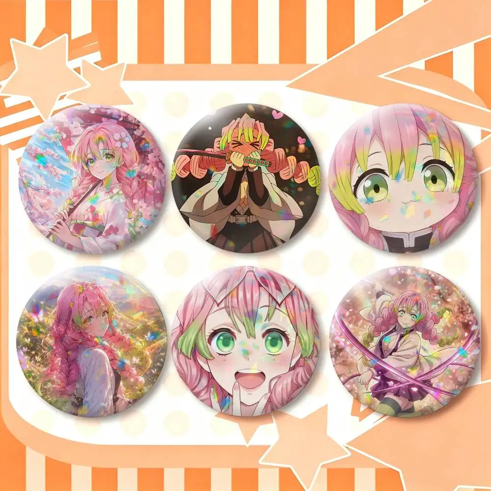 Anime Kanroji M-Cute M-Mitsuri   25mm 32mm 44mm 58mm 75mm Brooches Badges Pins for Accessories Gift