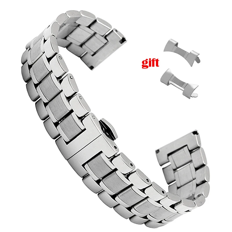 Stainless Steel Watch Strap Metal Wristband12 13 14 15 16 17 18 19 20 21 22 23 24mm Curved End Bracelet for LONGINES Master Band