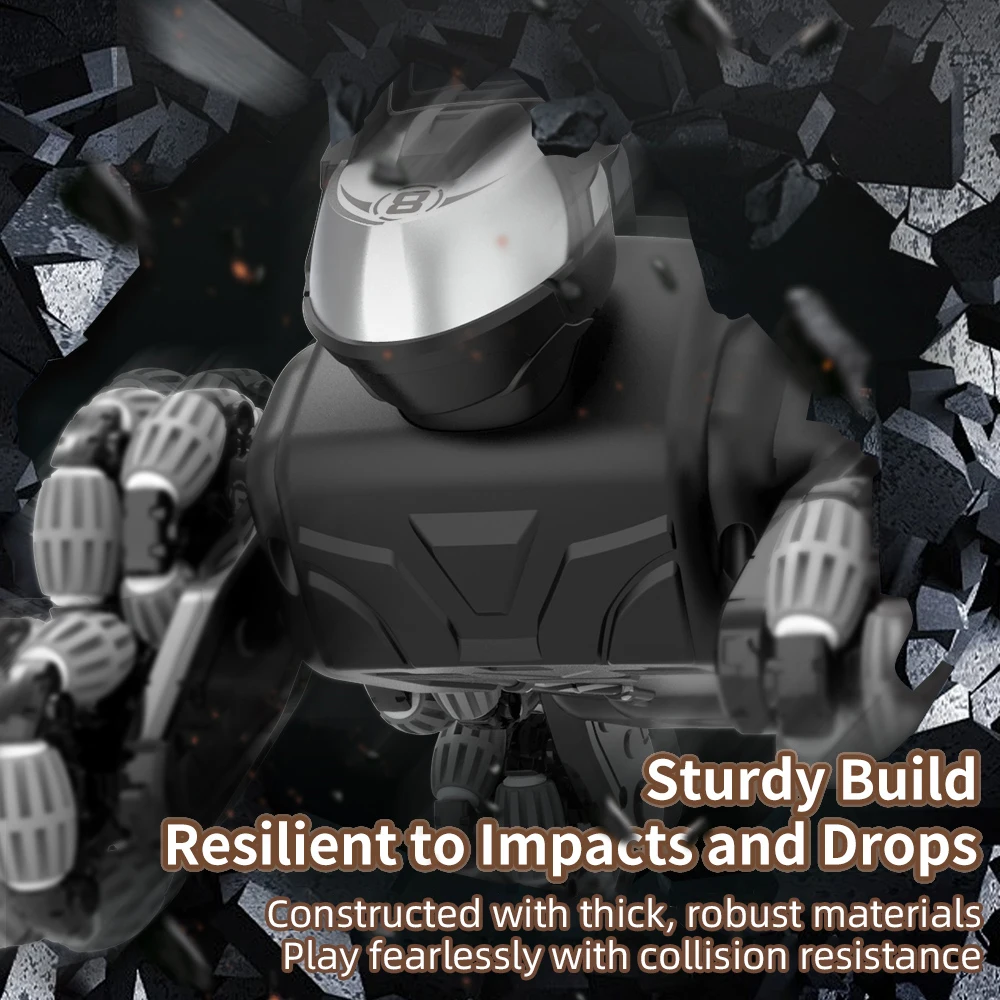 JJRC 리모컨 기계식 개 장난감, 8 륜 구동, 음악 양면 운전, 4WD 드리프트, RC 스턴트 기계 로봇