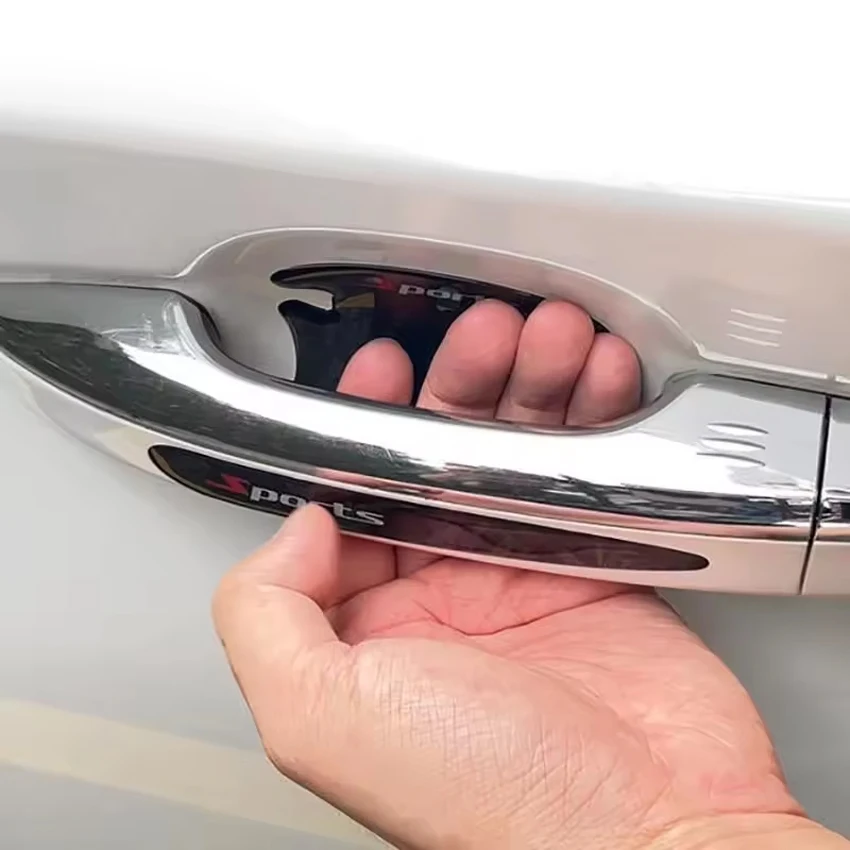 8PCS Car Door Handle Anti-scratch Sticker Carbon Fiber Car Door Bowl Handle Protector Paint Scratch Protection Decorative Cover