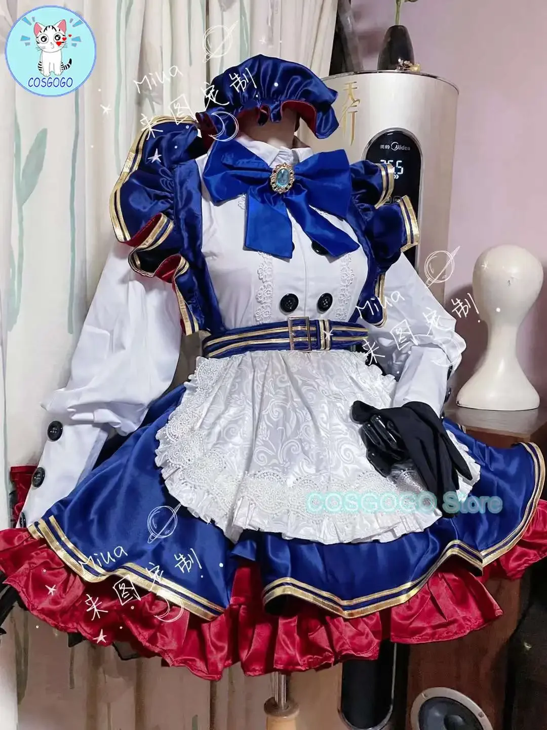 COSGOGO Artoria Pendragon Caster YD Maid Dress Cosplay Costume Anime Fate/Grand Order FGO Women Lovely Uniform Halloween Outfit