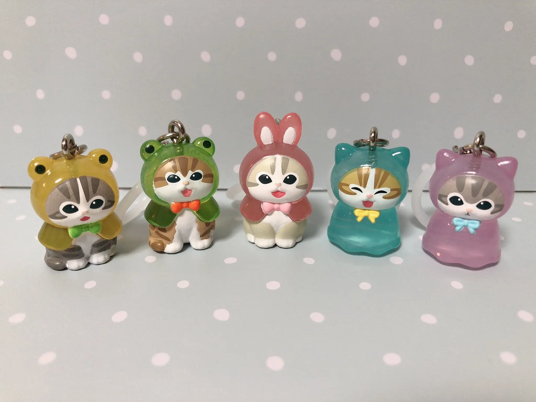 original capsule toys maofusandi Sign Accessories cute kawaii small cat in a raincoat umbrella marker gashapon figures