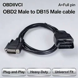 OBDIIVCI 1m CAR OBD2 Male To DB15 Male OBDII Extension Diagnostic Tool Cable