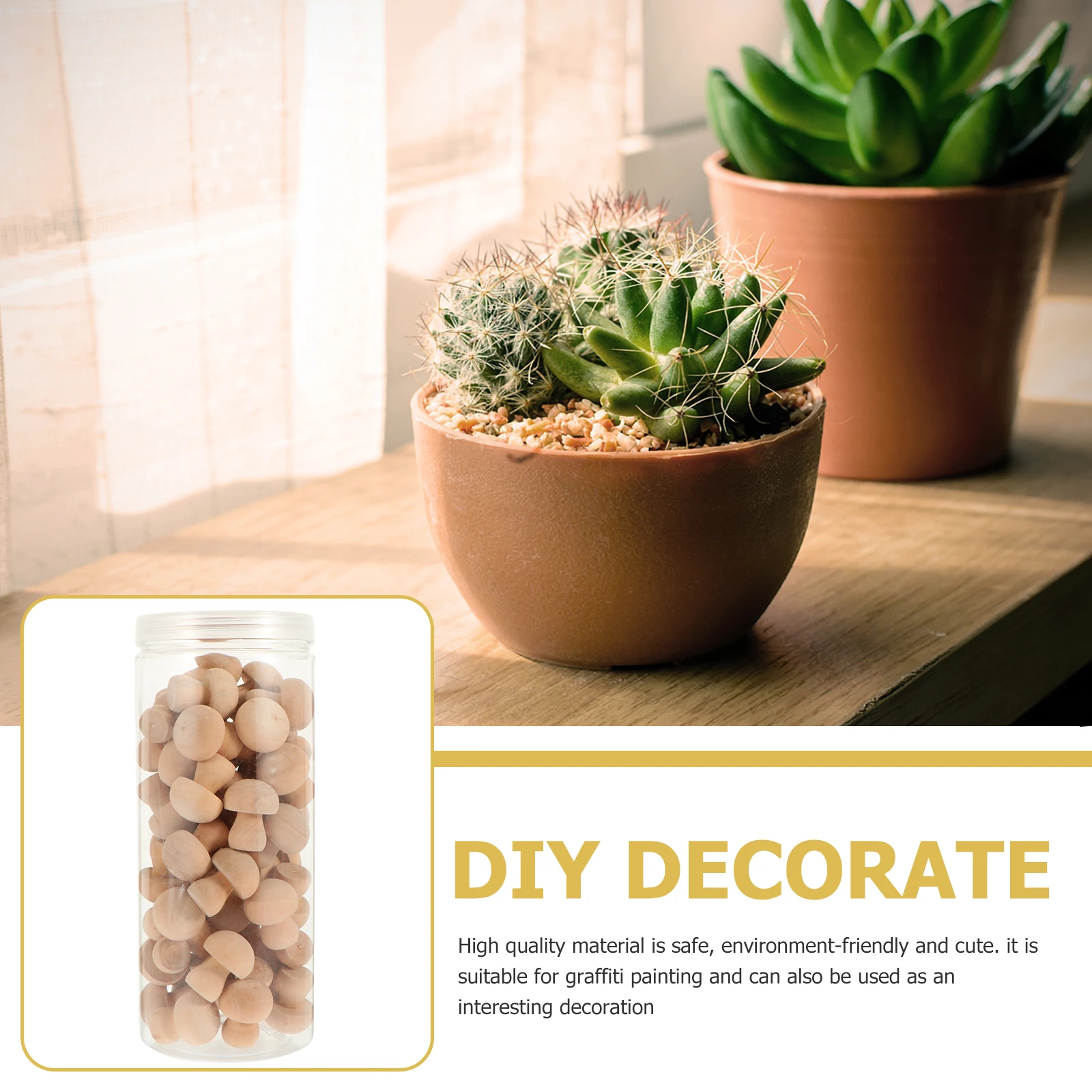 

50 pcs Diy Unfinished Wooden Mushroom Pegs Graffiti Painting Craft Kids Home Decor Hand-Painted Mushroom Ornaments