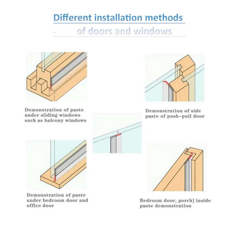 1-5M guarnizione per porte e finestre striscia porta inferiore guarnizione in gomma guarnizione antivento porta autoadesiva parabrezza nastro
