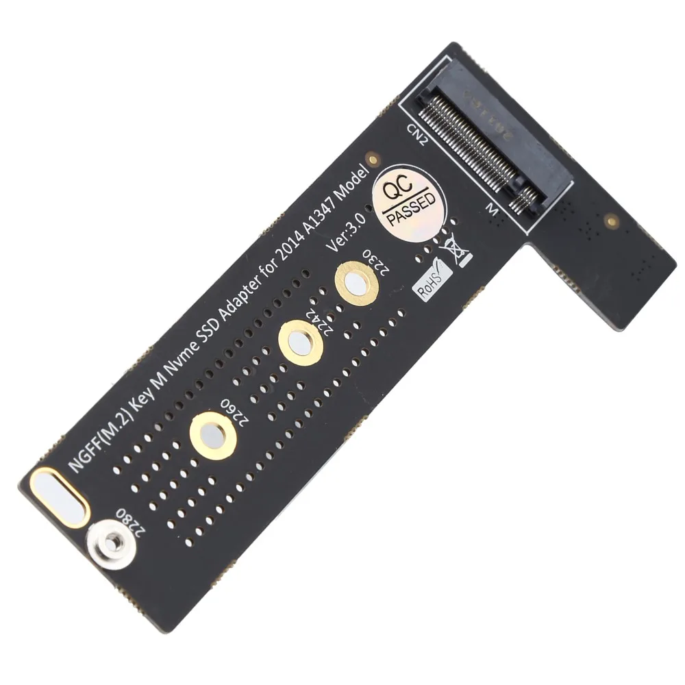 High Speed M.2 NGFF MKey Converter Efficient Heat Dissipation Black NVME SSD Converter Card for for OS Mini A1347 Model 2014
