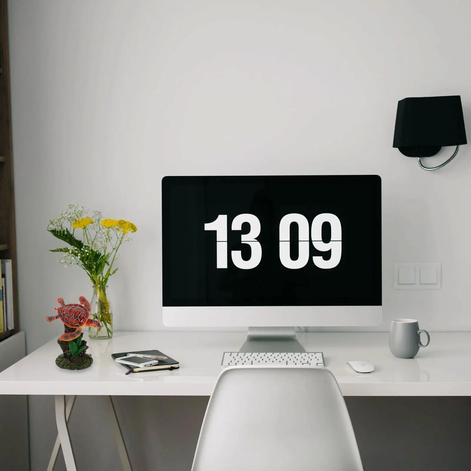 

1Pcs Turtle Shape Ornaments Resin Craft Decoration Easy to Clean Non Fade Desktop Display for Room Fish Tank Interior