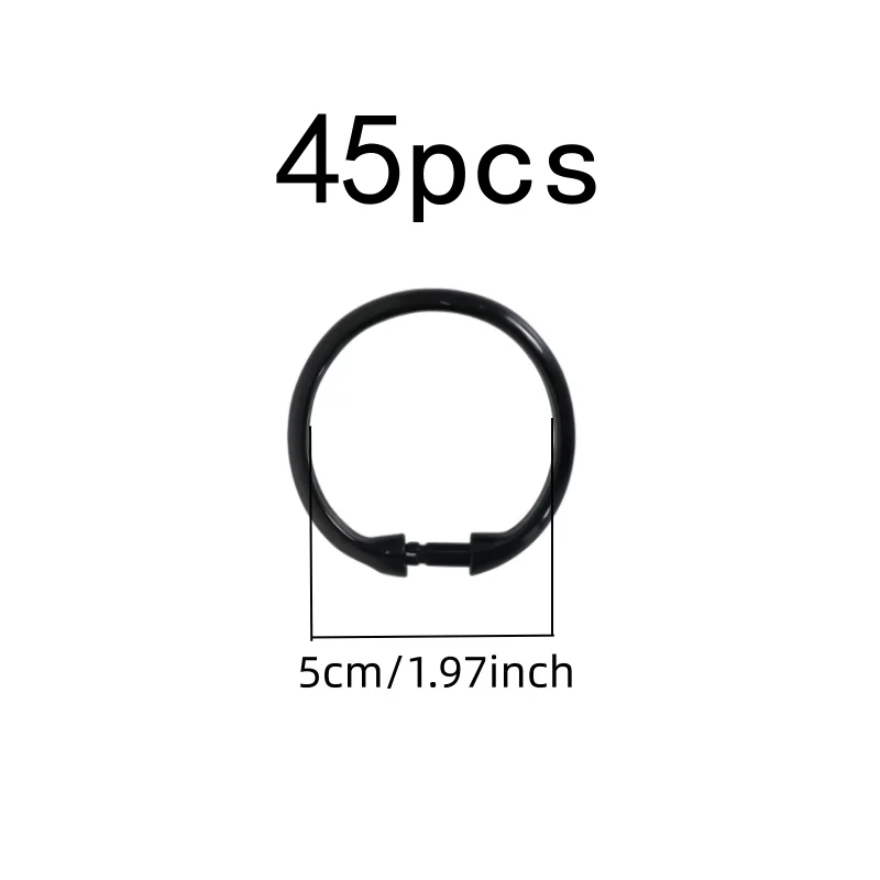 45 pcs Transparent Clear Plastic O-Ring Shower Curtain Rings, great for Bathroom Shower Curtain, Waterproof Rust Proof