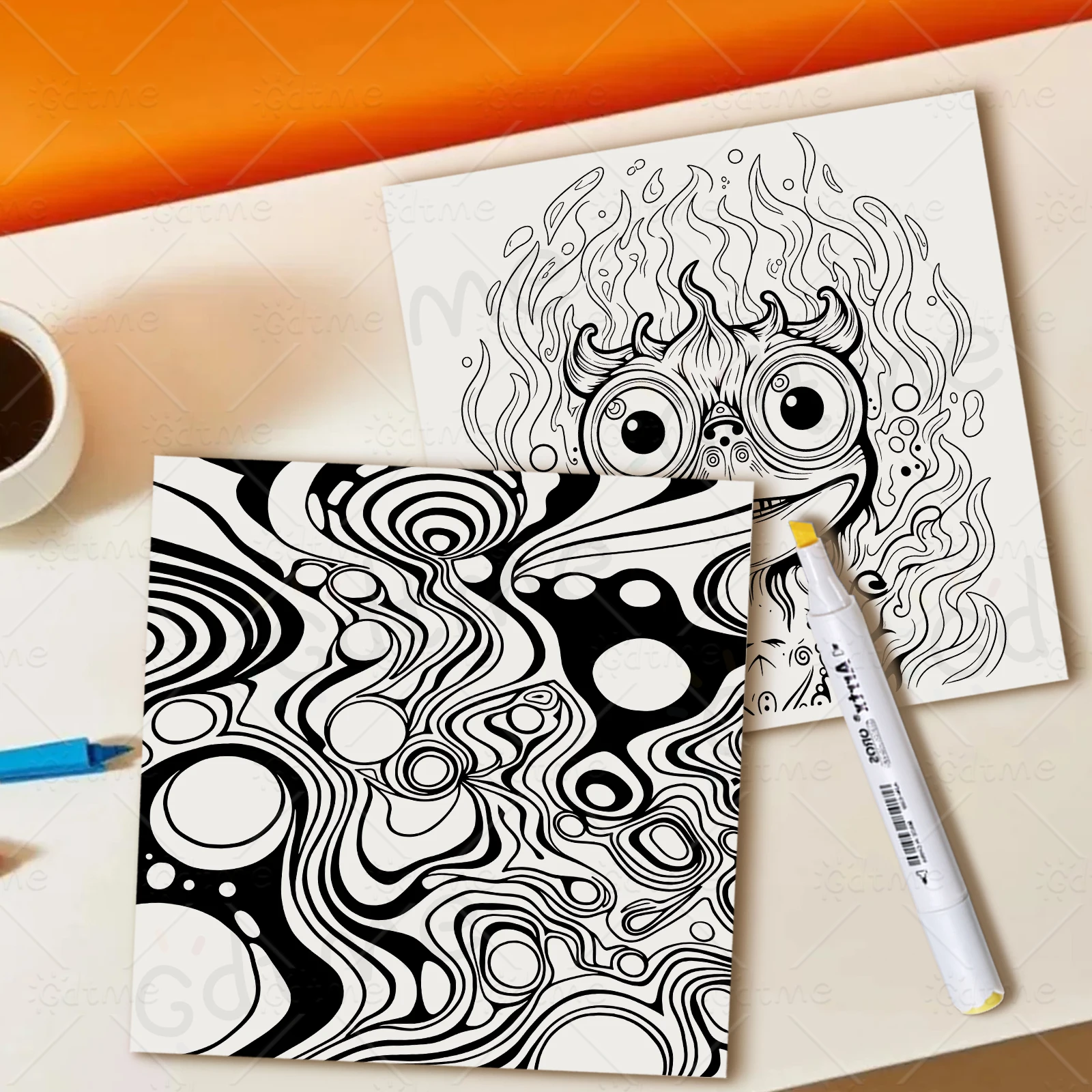 1 Stück Kunst Malbuch 24 Seiten Bilderbuch Geschenk für Geburtstagsfeier Stress abbauen Zeit totschlagen Graffiti Malerei Zeichnung Kunstbücher – Detail 9