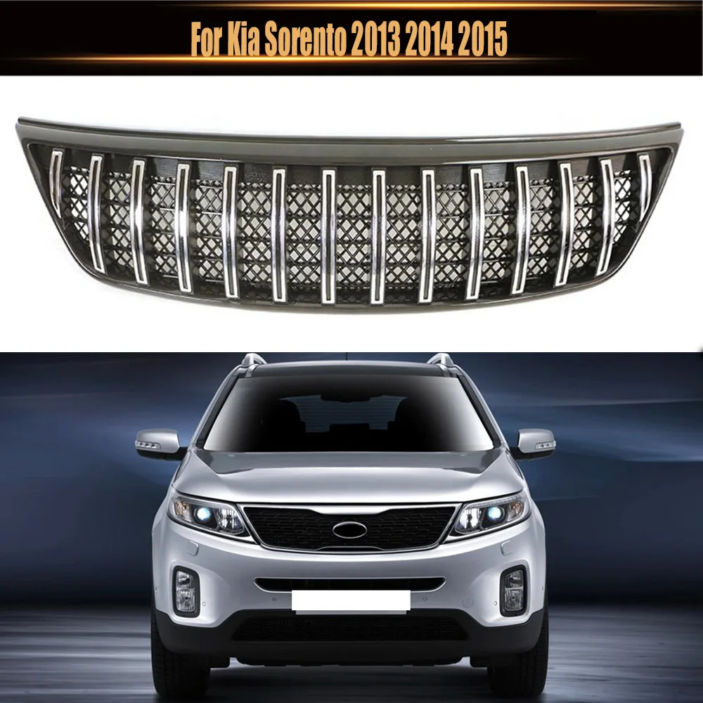 

For Kia Sorento 2013-2015 Top Quality Auto Front Grille Racing Grill Cover Radiator Grille Bumper Grills Mask Trims