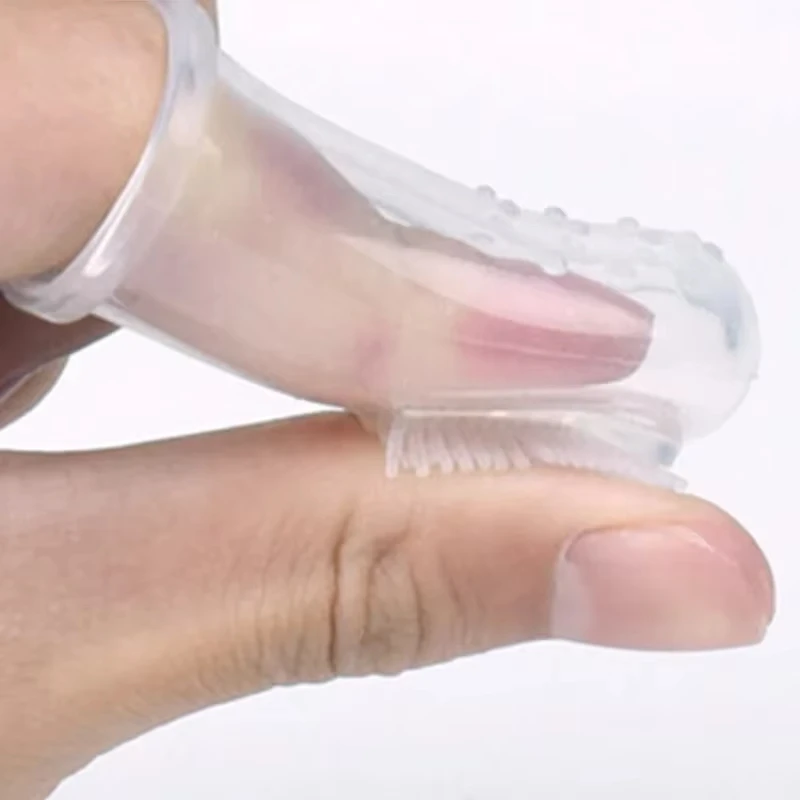 Soft Silicone Pet Finger Toothbrush for Baby Kids Dog Cats Teeth Cleaning Brush with Case Teddy Dog Tooth Brush Teeth Care Tool
