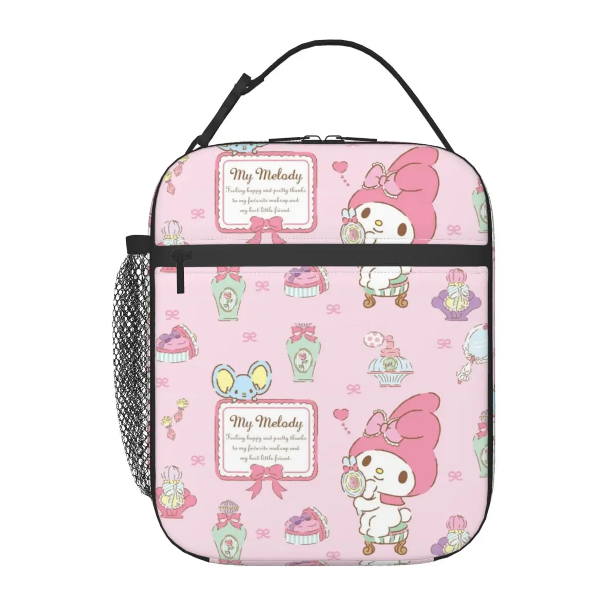 

Новый дизайн, изысканная искусственная кожа, милая мелодия, прочная водонепроницаемая детская школьная сумка Sanrio Melody для женщин и детей