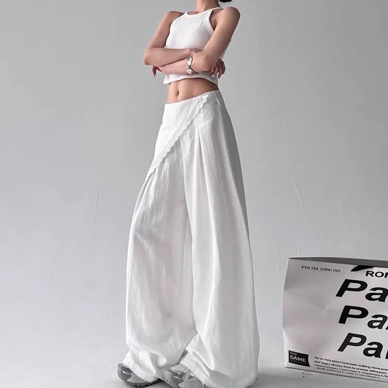 Popular Spring Women's High-waisted Slim Straight Pants 2025 Casual Loose Versatile Drape Wide-leg Trousers