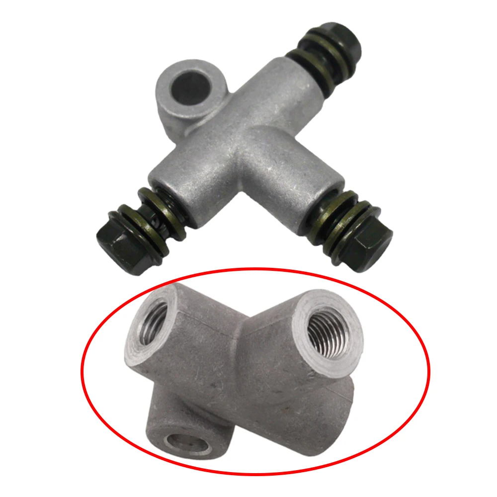 3-Way T Piece Brake Hose Pipe Fitting Connector Adapter for Hydraulic Brake Sysem Motorcycle Dirt Pit Bike ATV M10 X 1.25