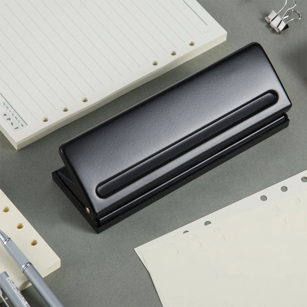 

Hole Puncher Manual Portable Metal Small Handheld Punching Tool For Notepad Refills Binder Scrapbook 6-Holes Office Document Diy
