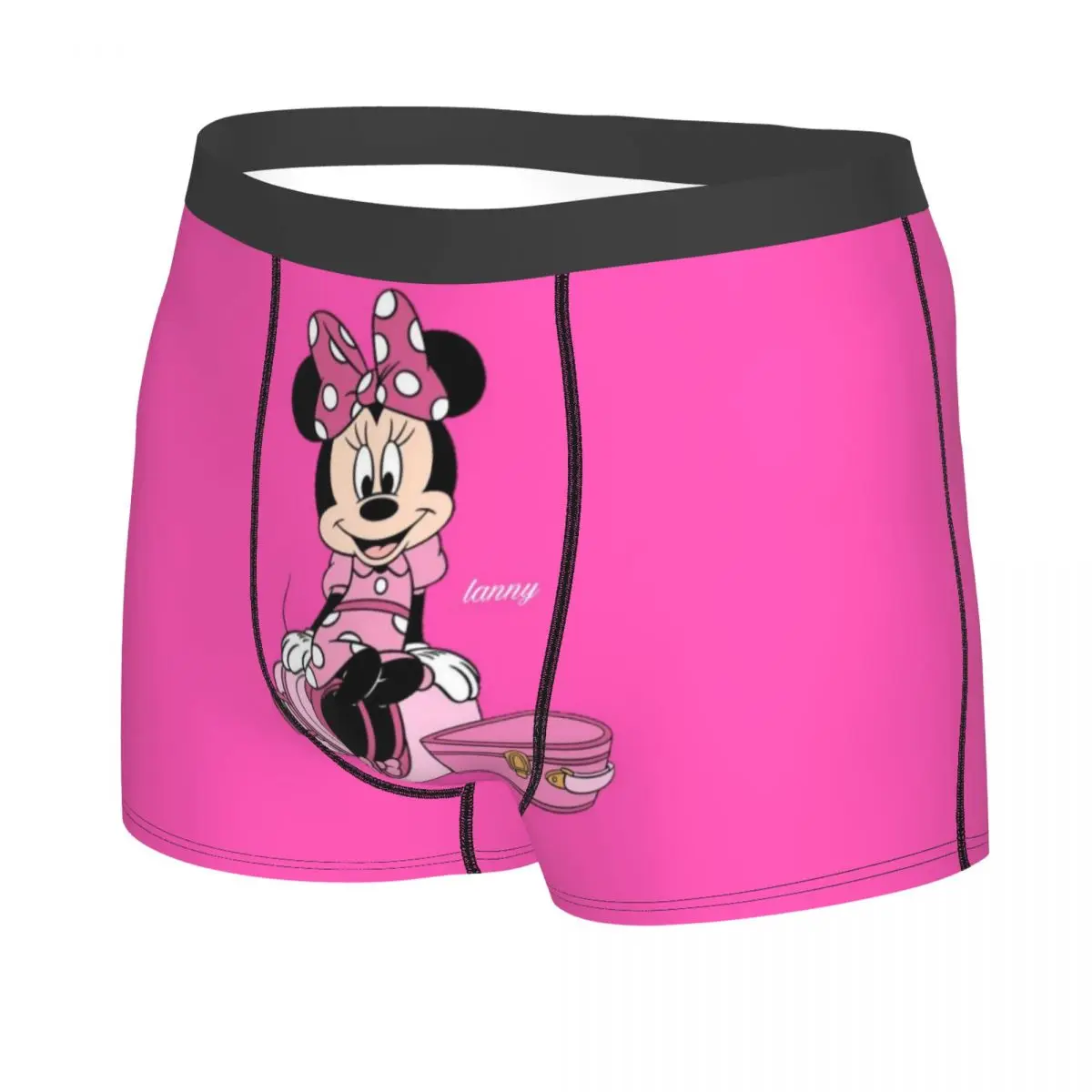 Calzoncillos Boxer personalizados de Mickey Mouse Minnie para hombre, ropa interior con estampado 3D de dibujos animados, bragas, calzoncillos suaves