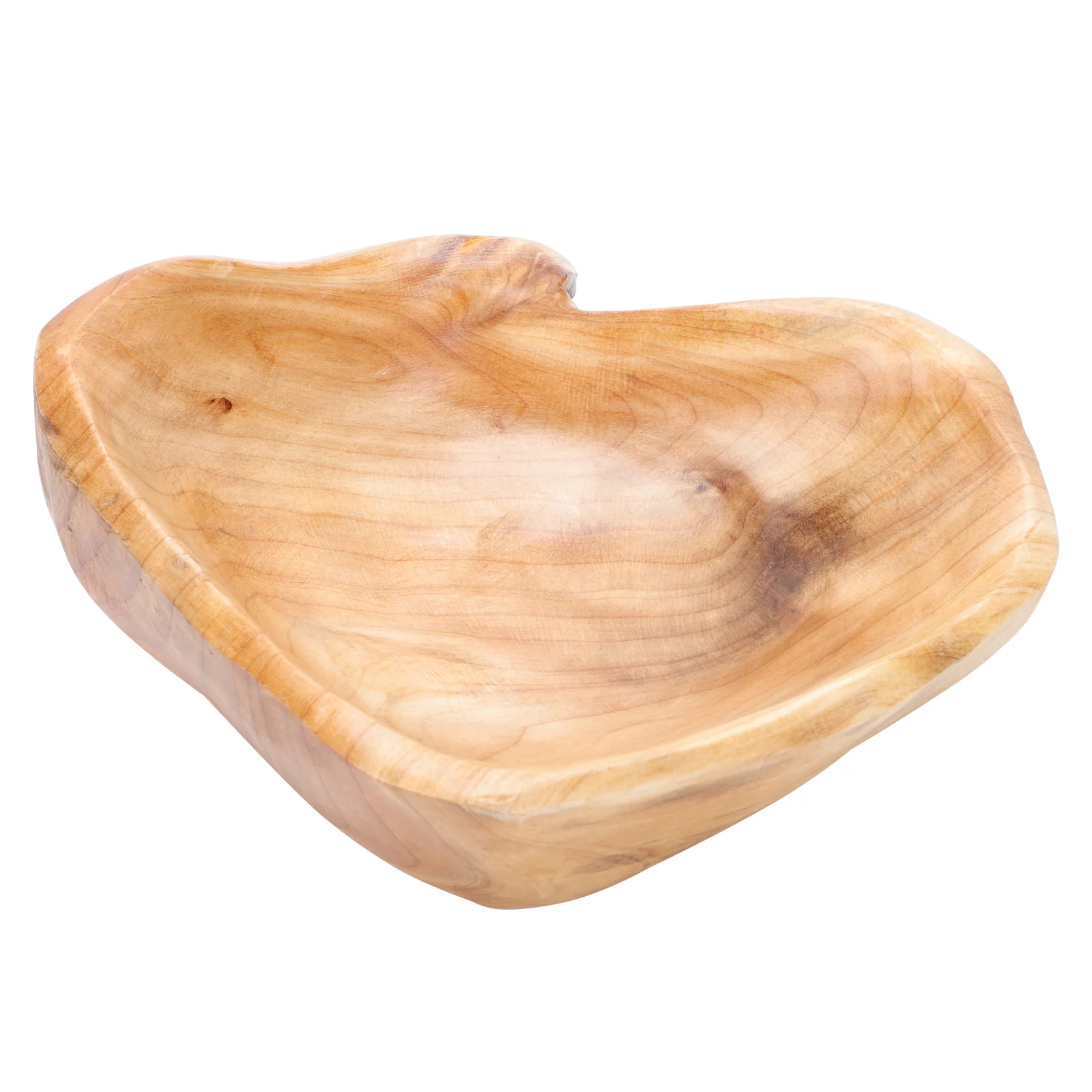 Solid Wood Fruit Plate Large Capacity Smooth Stable Natural Texture Manual Caved Bowl Fruit Tray Wooden Kitchen