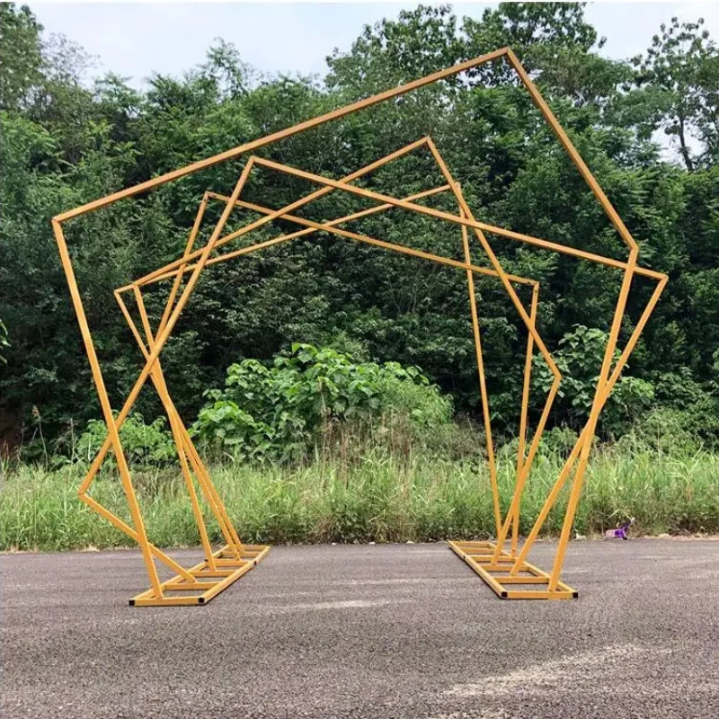 

New wedding props iron large-scale pentagonal frame outdoor forest arch stage background alien arch frame