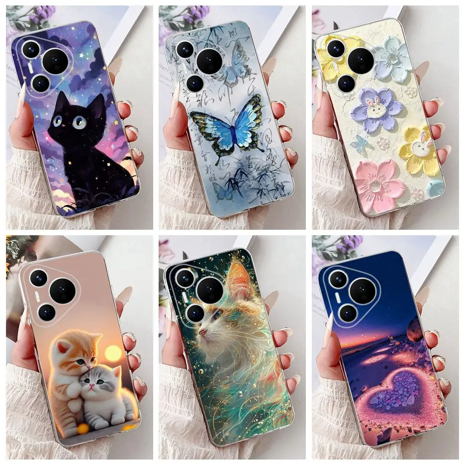 For Huawei P60 Pro Case MNA-AL00 New Fashion Painted Cover Liquid Silicone Phone Case For Huawei P60 Art P 60 P60Pro Soft Fundas