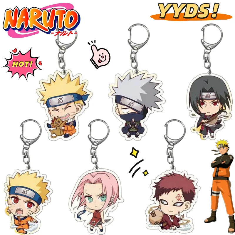 New NARUTO Uzumaki Naruto Uchiha Sasuke Hatake Kakashi Animation Peripheral Cartoon Creative Acrylic Pendant Secondary Key Chain