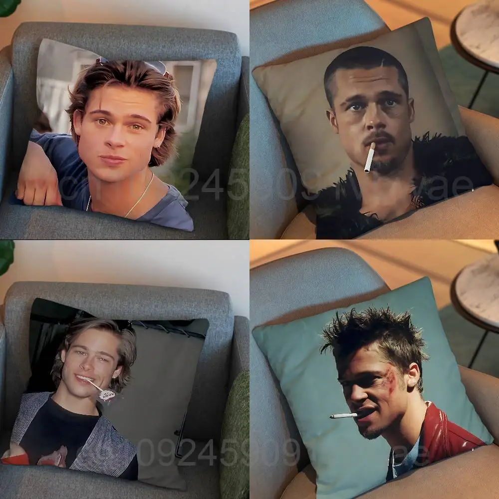 Most breakout character Brad Pitt Fight Club day gift Pillow Case Living Room Sofa Cushion Cover Suitable For Home Bedroom Room