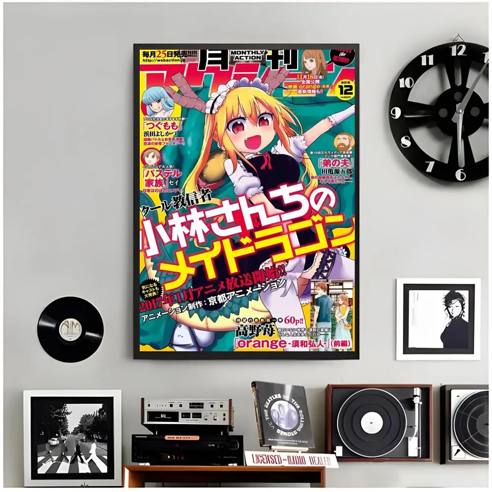 Miss Kobayashi's Dragon Maid Poster Modern Wall Art Home Decor Living Room Decorative Print Unframed