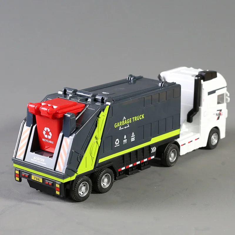 New City Garbage Truck Car Toy Simulation Garbage Sorting Sanitation Road Cleaning Sweeper Vehicles Car Model Creative Kids Gift