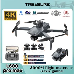 Profissional sem escova Quadcopter Drone, 4K HD câmera dupla, cardan de 3 eixos, GPS Drone, Evitar obstáculos, L600 PRO MAX