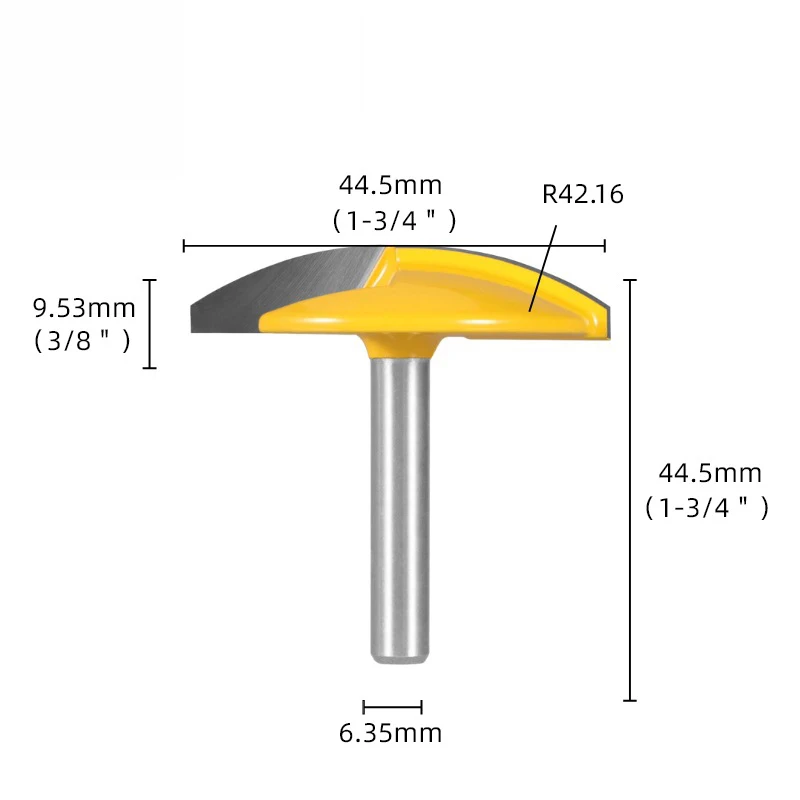 1PC Precision-Crafted  Small Bowl Router Bit with 6.35mm 8mm Shank - 1-1/2\