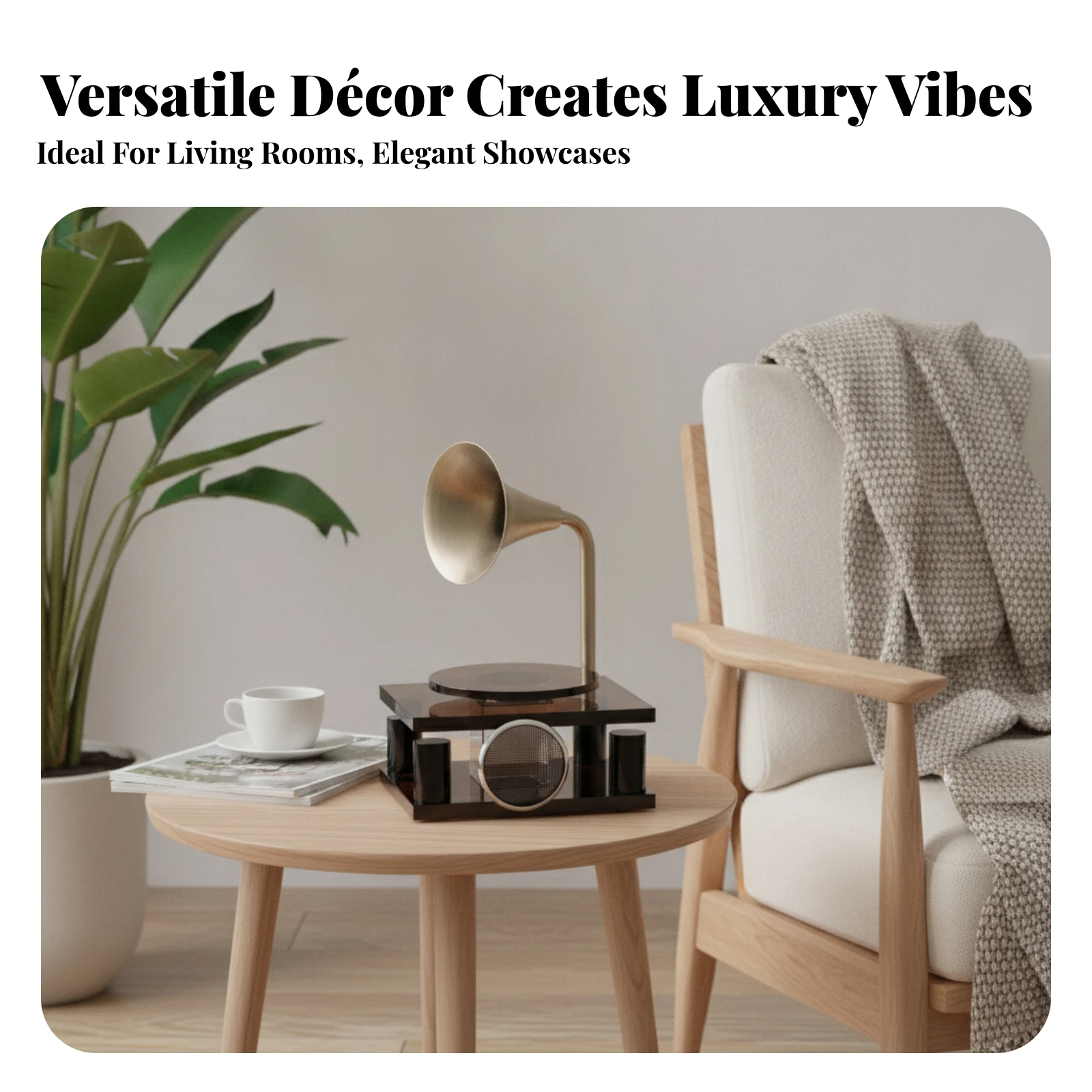 House Decoration Clear Tabletop Gramophone