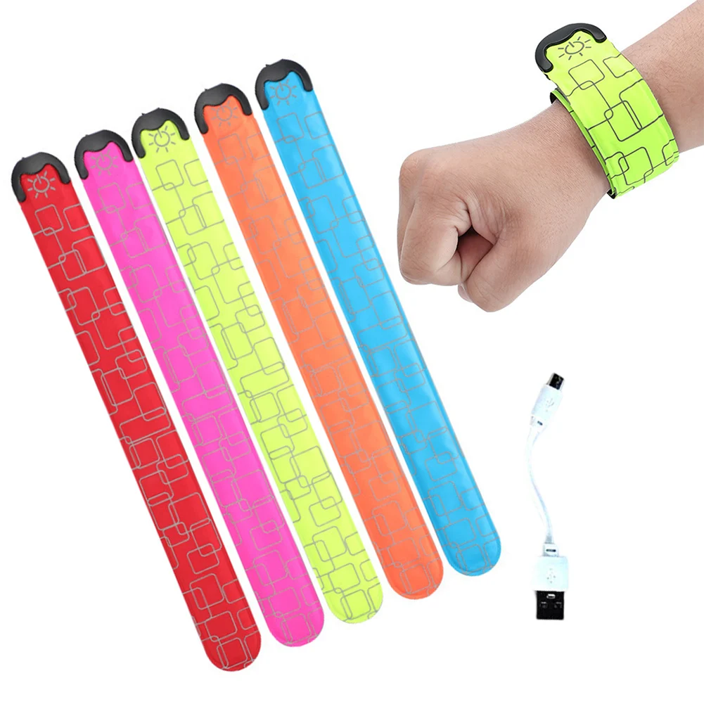 

LED Armband Hot Pressing Patting Tape 35x4cm Rechargeable High Visibility Reflective Bracelet For Night Cycling Running Parts