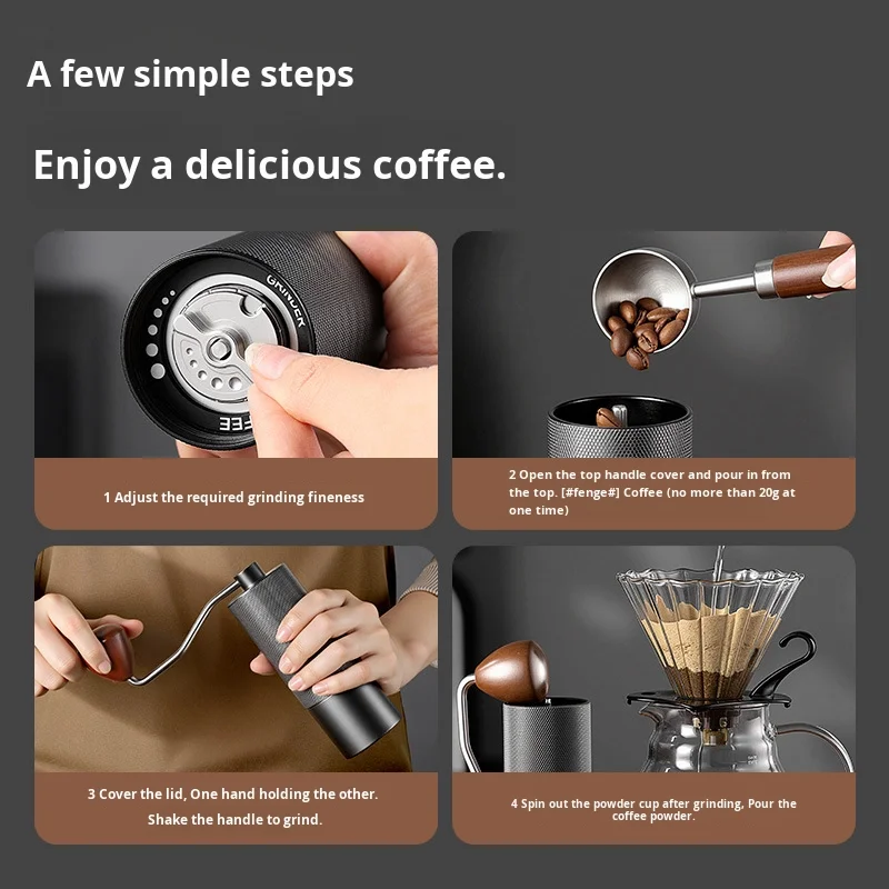 فلاش بيع خمس نجوم رمادي مطحنة القهوة مكرنك اليد دائم مطحنة حبوب البن أداة لتخمير القهوة المنزلية #3